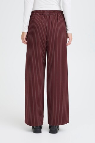 ICHI Loose fit Pleat-front trousers 'IHHally' in Red