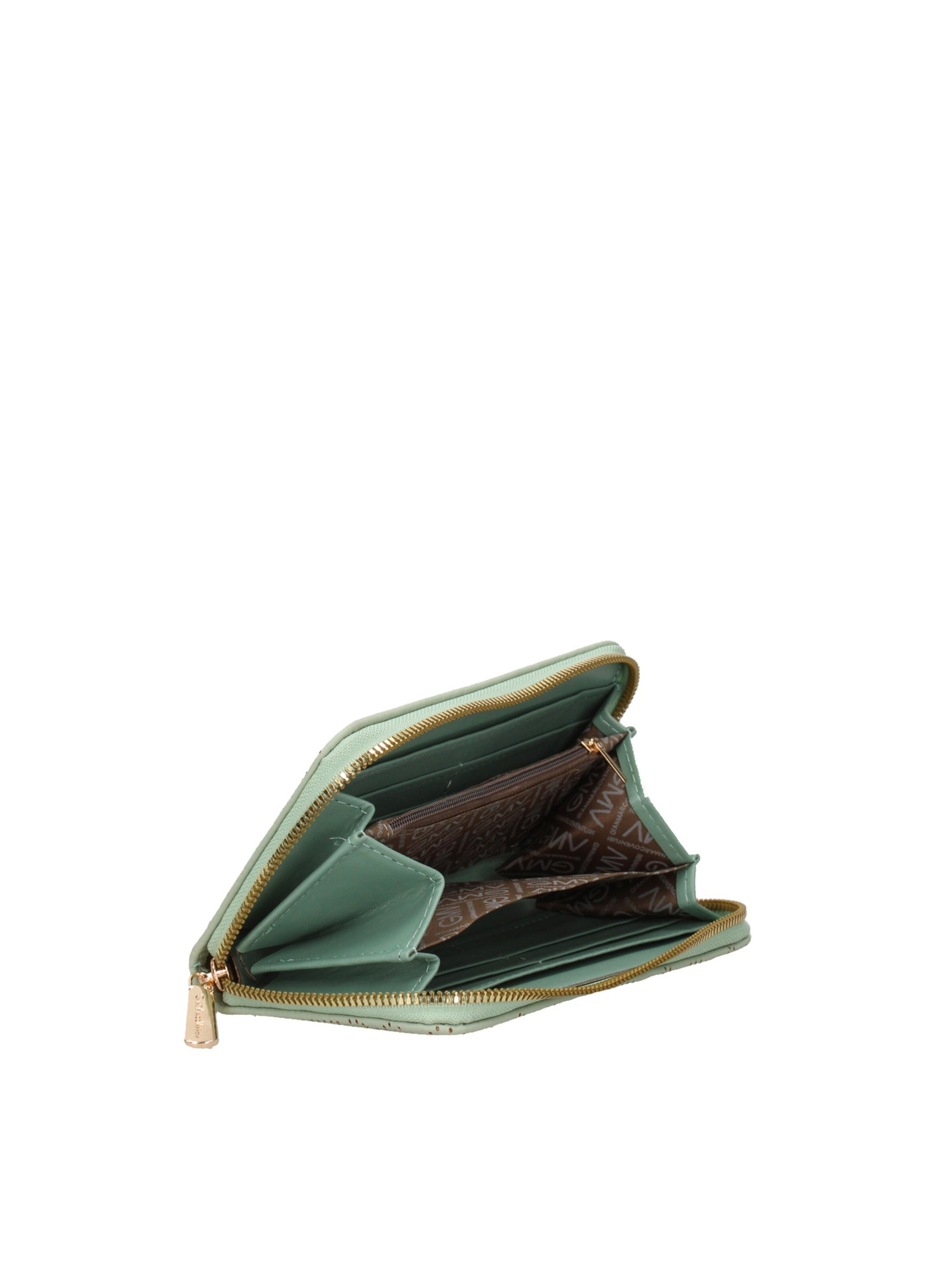 Portamonete 'Portafoglio donna GianMarco Venturi con zip, fantasia traforata' di GianMarco Venturi in verde