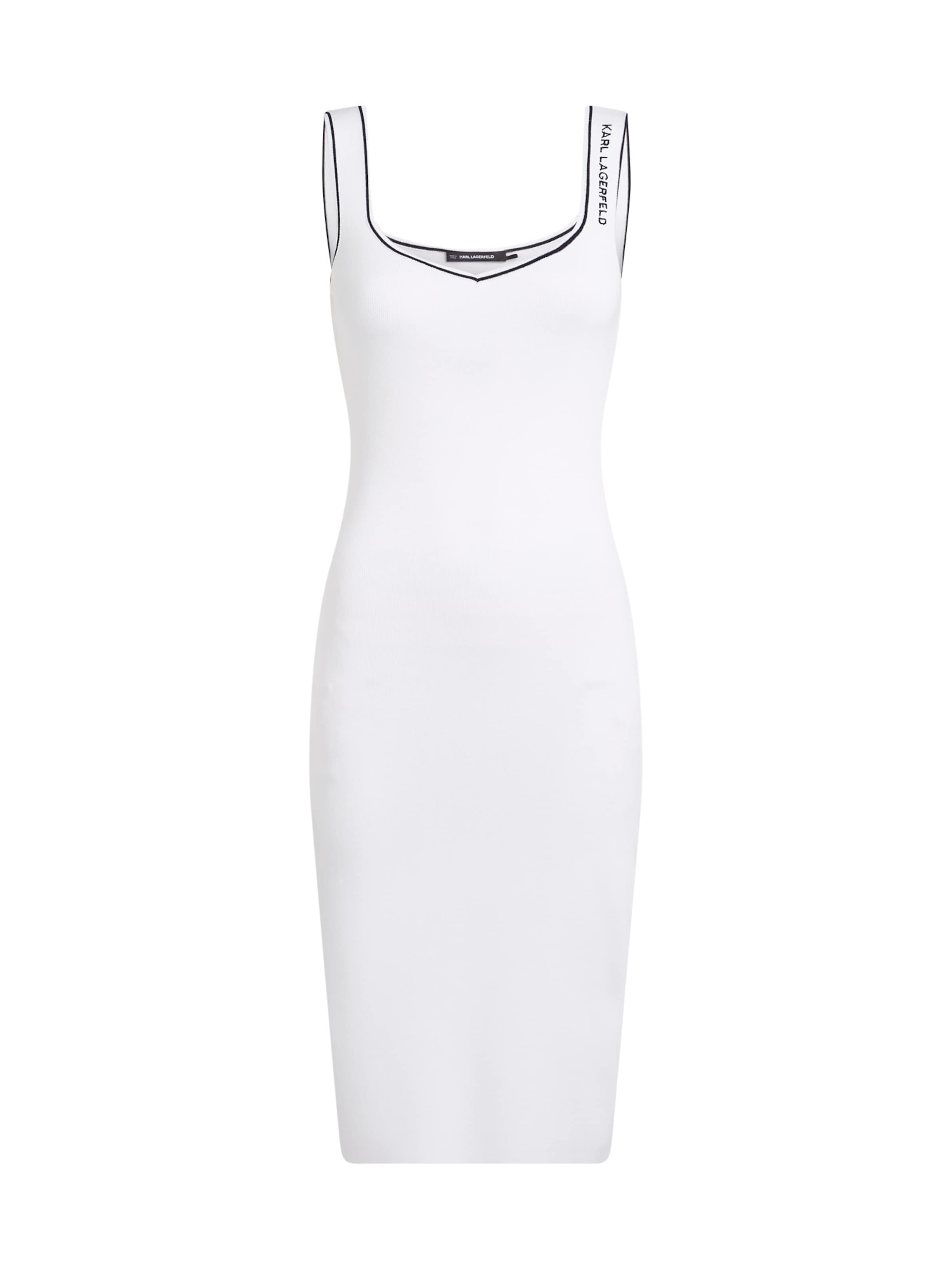 Karl Lagerfeld Πλεκτό φόρεμα 'ESSENTIAL' σε μαύρο / λευκό, Άποψη προϊόντος
