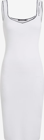 Karl LagerfeldPletena haljina 'ESSENTIAL' - bijela boja: prednji dio