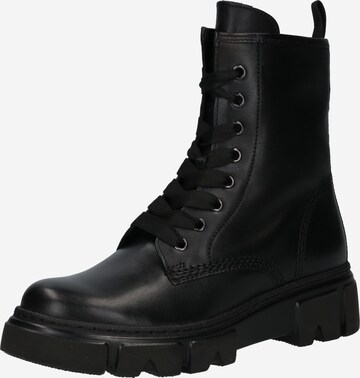 GABOR Lace-Up Ankle Boots in Black: front