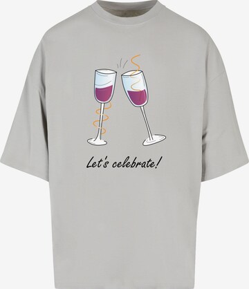 Merchcode Shirt 'Lets Celebrate' in Grey: front