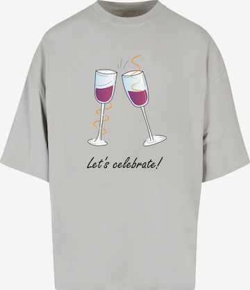 Merchcode Shirt 'Lets Celebrate' in Grijs: voorkant