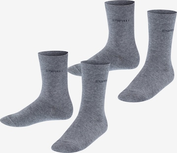 ESPRIT Socken 'Foot Logo 2-Pack' in Grau: Vorderseite