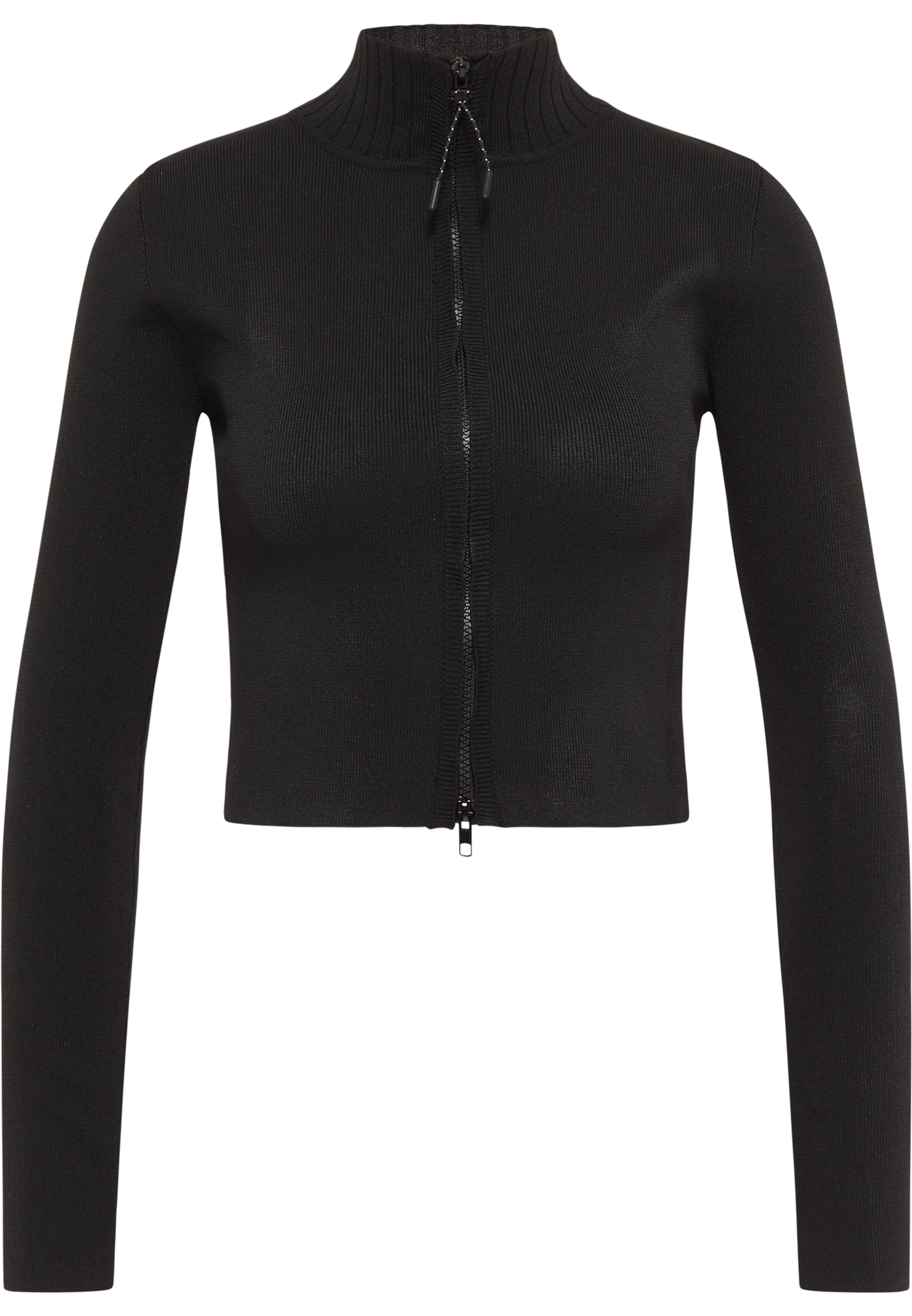 myMo ATHLSR Strickjacke in Schwarz: Vorderseite