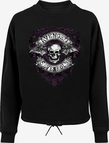 F4NT4STIC Sweatshirt 'Avenged Sevenfold Rock Metal Band Bat Flourish' in Black: front