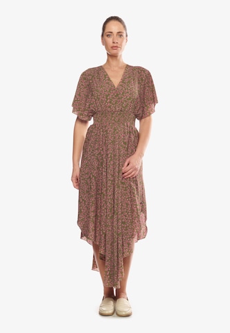 Le Temps Des Cerises Summer Dress in Brown: front