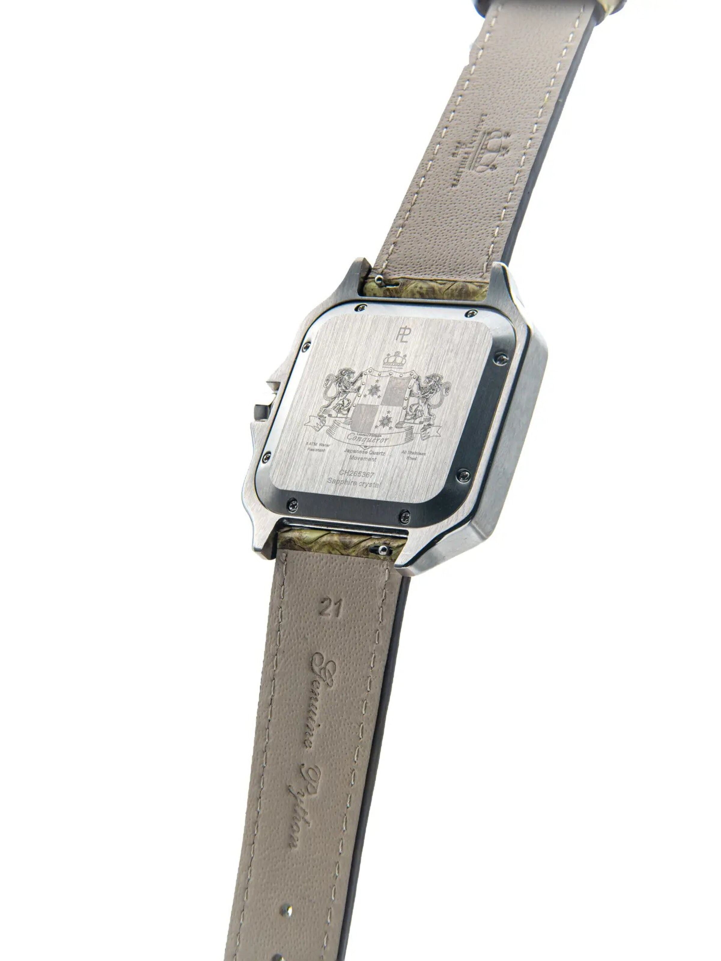 Laurent Philippe Analog watch 'Conqueror Burmese Blue – Toxic Lizard' in Green
