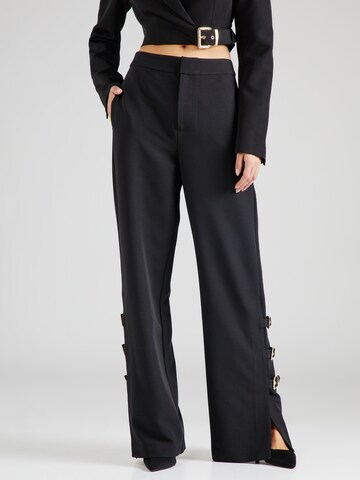 Wide Leg Pantalon 'Jula' Hoermanseder x About You en noir : devant