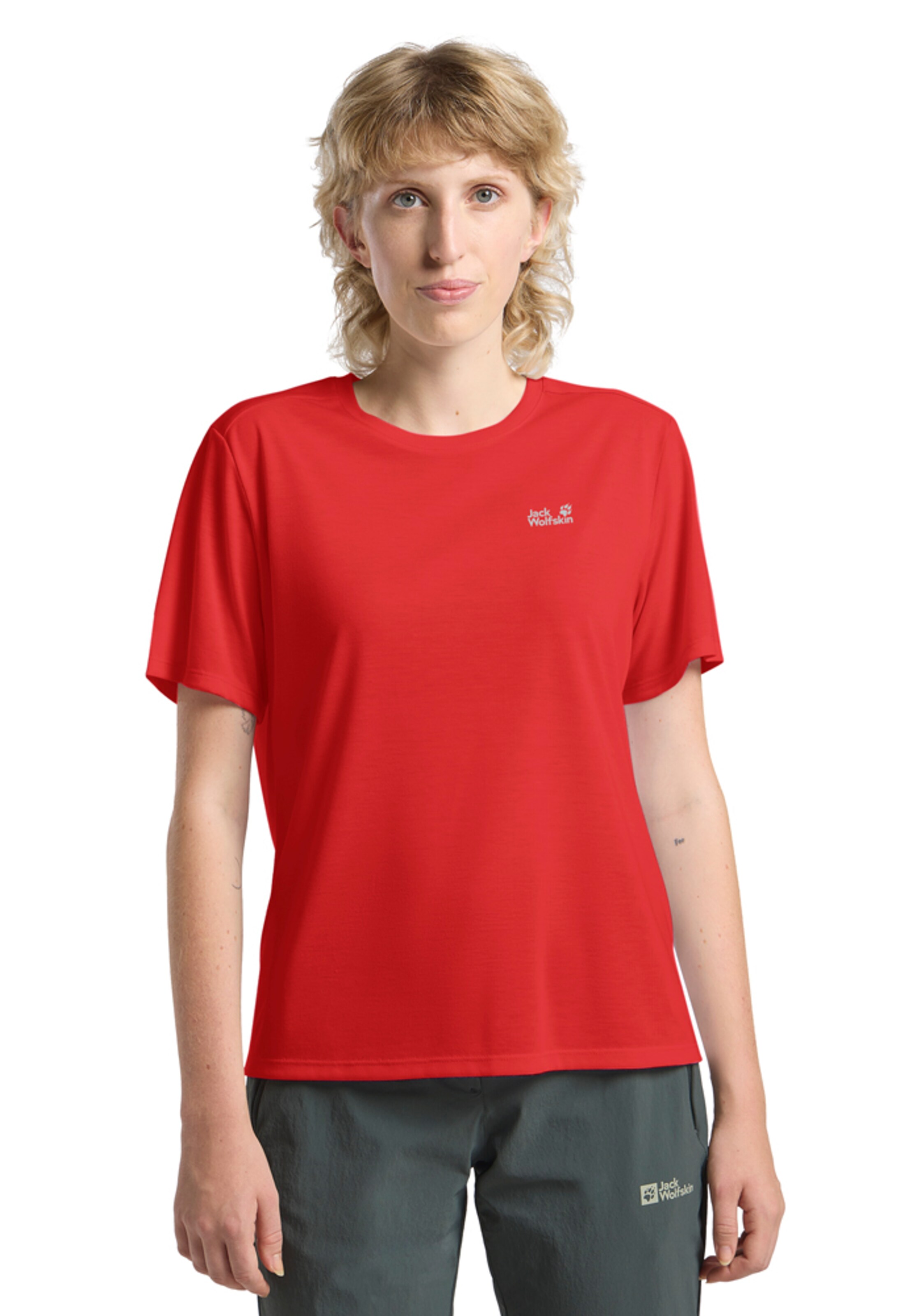 JACK WOLFSKIN Performance Shirt in Red: front