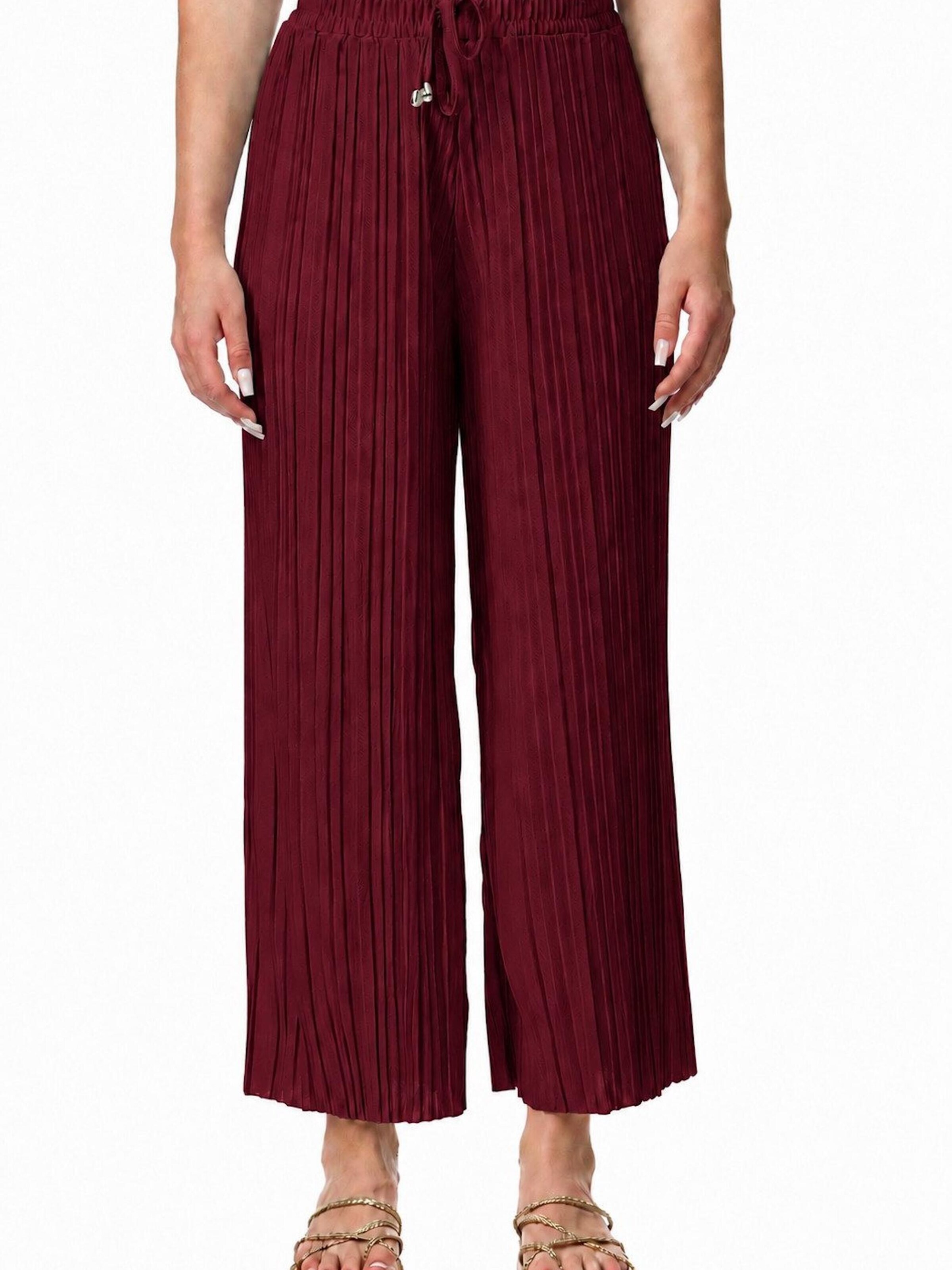 Worldclassca Loosefit Bügelfaltenhose 'Damen Plissee Sommer Hose'‌‌‌‌‌‌ in Rot