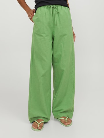 JJXX Wide leg Broek 'FLORA' in Groen: voorkant