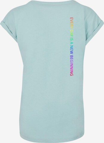 Merchcode T-Shirt 'Hope Rainbow' in Blau