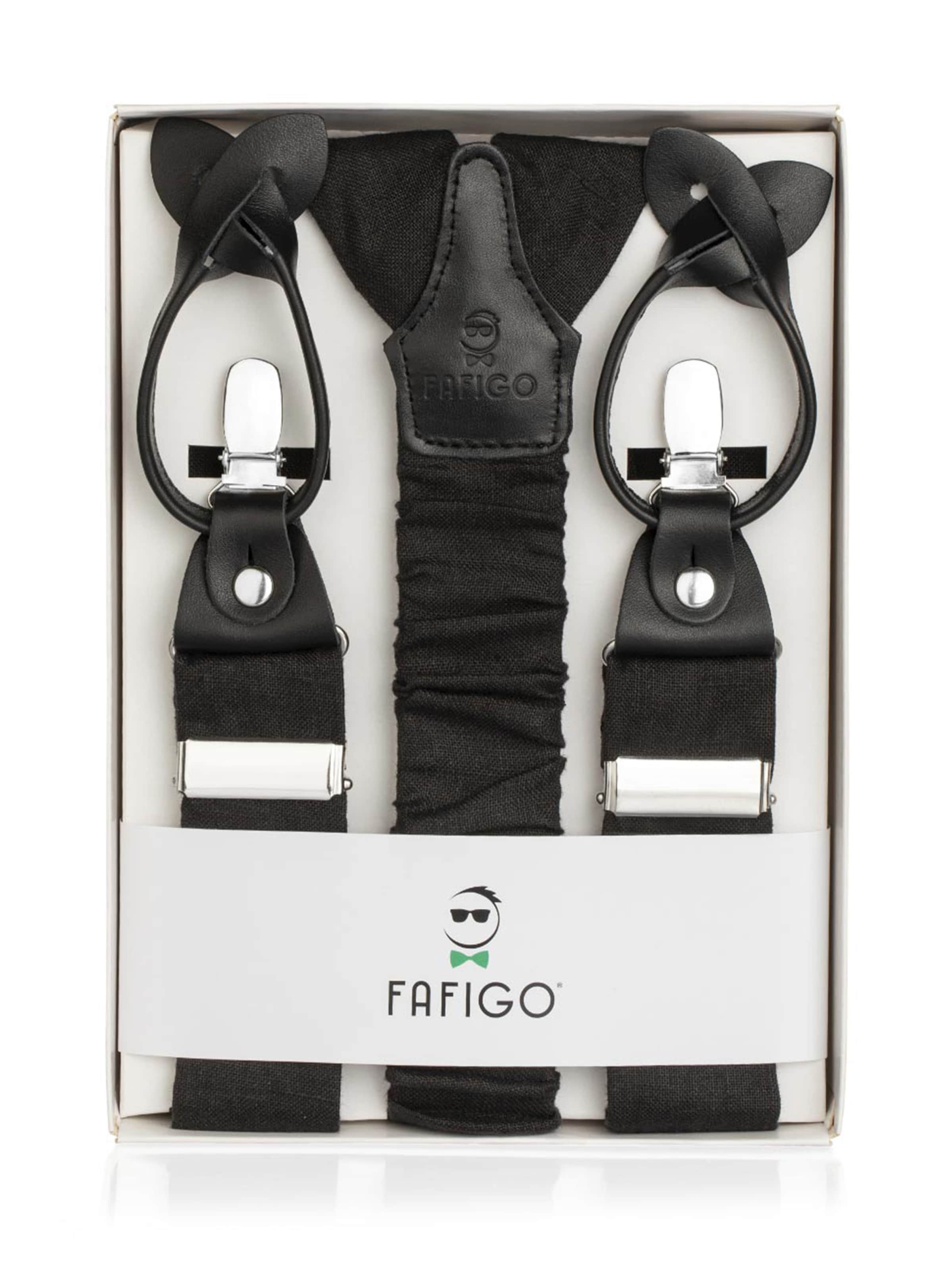FAFIGO Suspenders 'Zio Classico' in Black: front