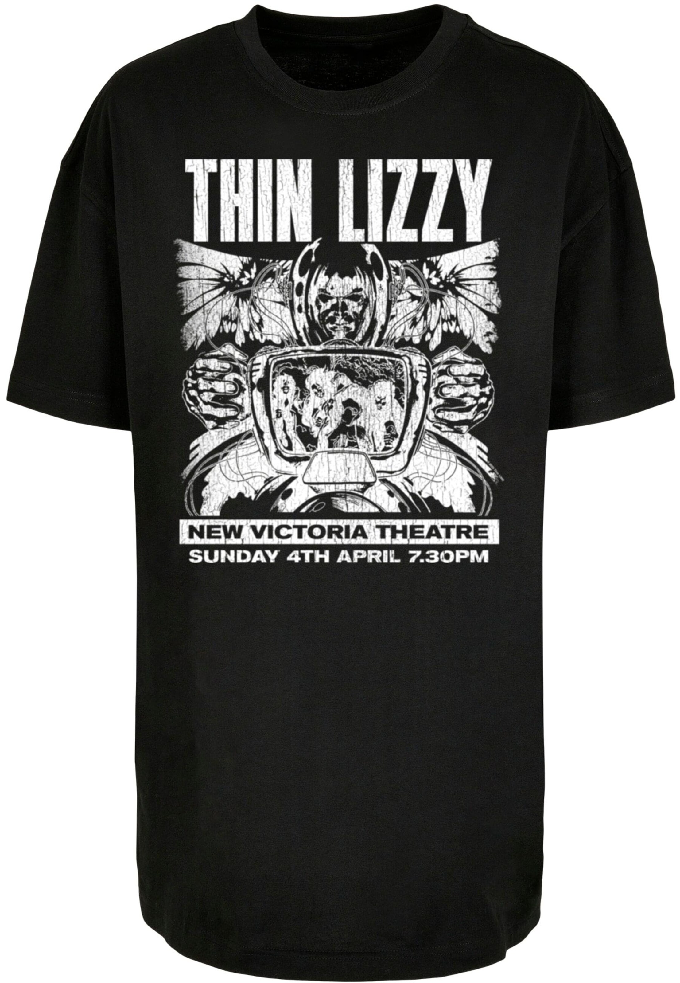 T-shirt oversize 'Thin Lizzy - New Victoria Theatre' Merchcode en noir : devant