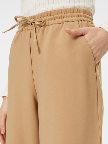 ONLY Szeroka nogawka Spodnie 'MILIAN' w kolorze beżowy