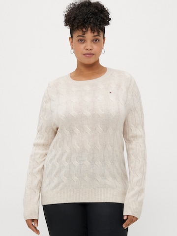 Tommy Hilfiger Curve Trui in Wit: voorkant