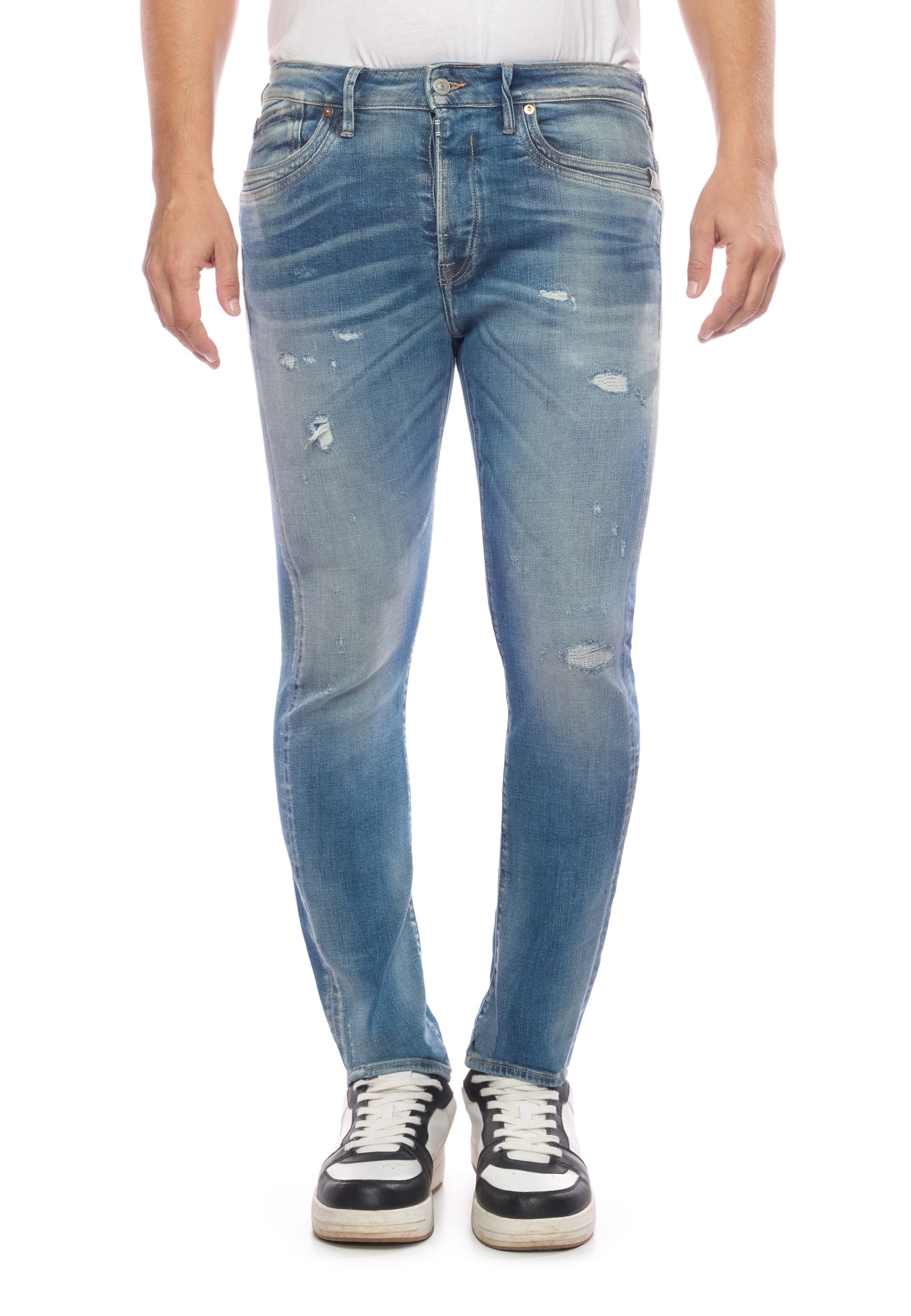 Le Temps Des Cerises Slimfit Jeans 'Alost' in Blauw: voorkant