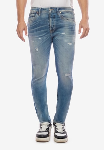 Le Temps Des Cerises Regular Jeans 'ALOST' in Blauw: voorkant