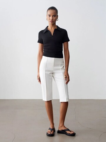 Dilvin Slim fit Pleated Pants 'Shorts' in White: front