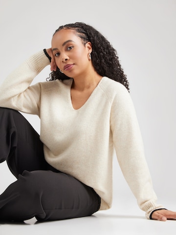 Vero Moda Curve Pullover 'VMCAQUARIUS' in Beige: Vorderseite