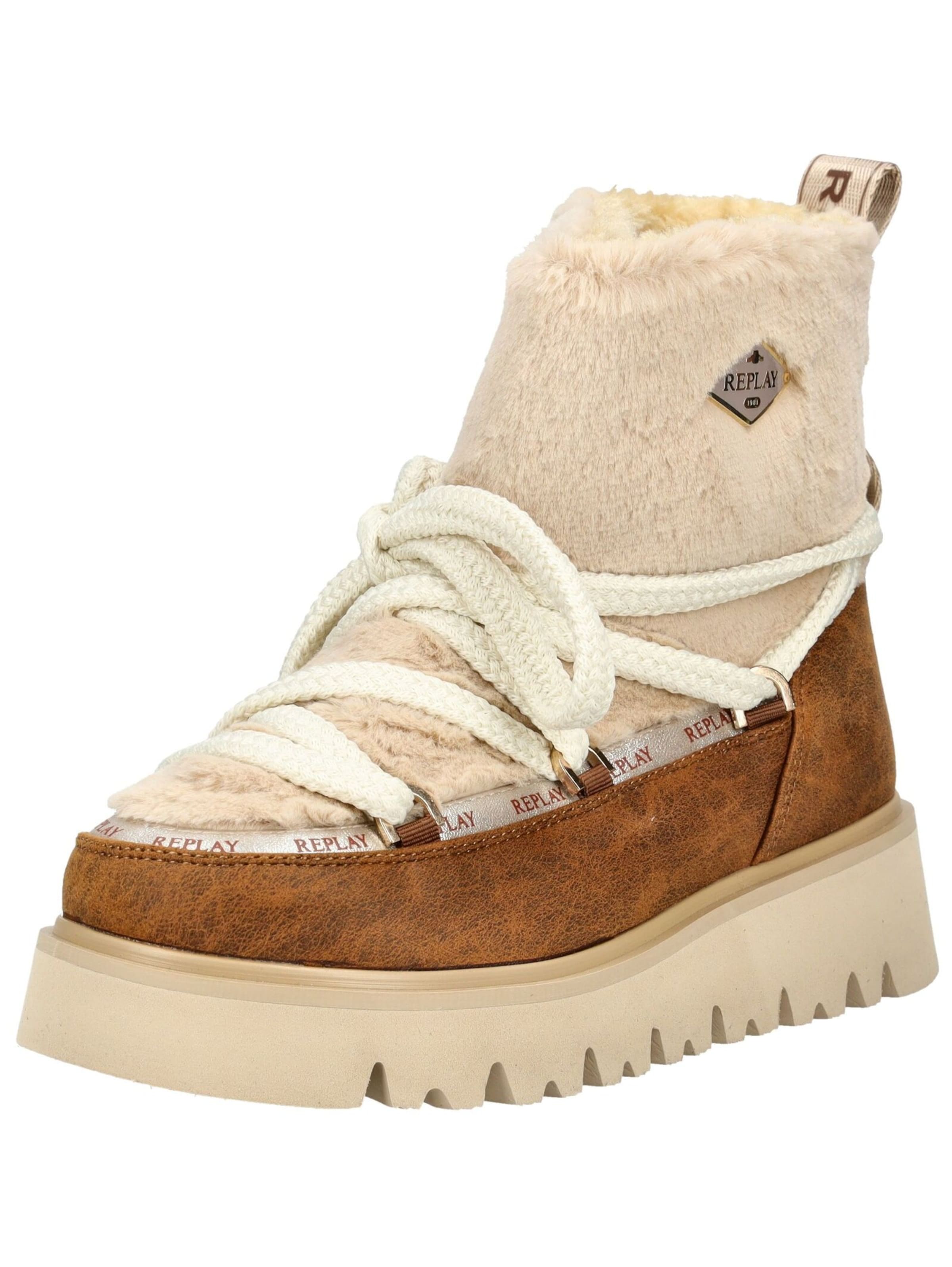 REPLAY Veterlaarsjes in Beige: voorkant