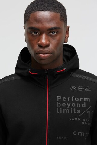 CAMP DAVID Zip-Up Hoodie in Black