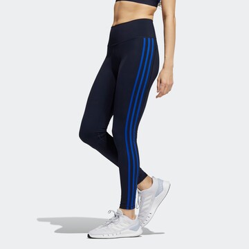 ADIDAS SPORTSWEAR - Skinny Calças de desporto em azul: frente