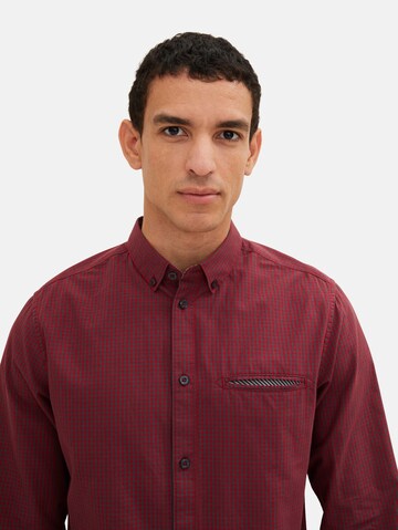 TOM TAILOR Regular fit Button Up Shirt in Red