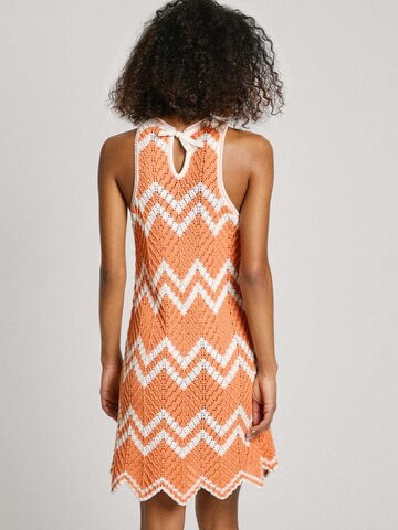 Pepe Jeans Knit dress 'Oriana' in Orange