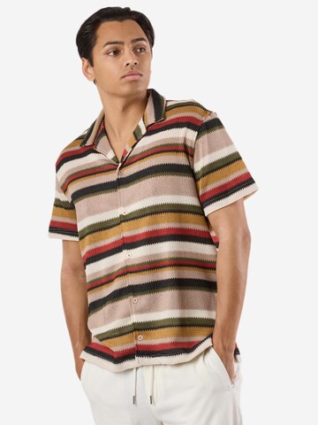 Denim Factory Comfort fit Button Up Shirt 'Resort' in Beige: front