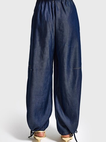 IT'S BASIC Loosefit Jeans 'BARREL BALLOON MID RISE JEANS' in Blauw