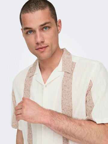 Only & Sons Regular fit Button Up Shirt 'AVI' in White