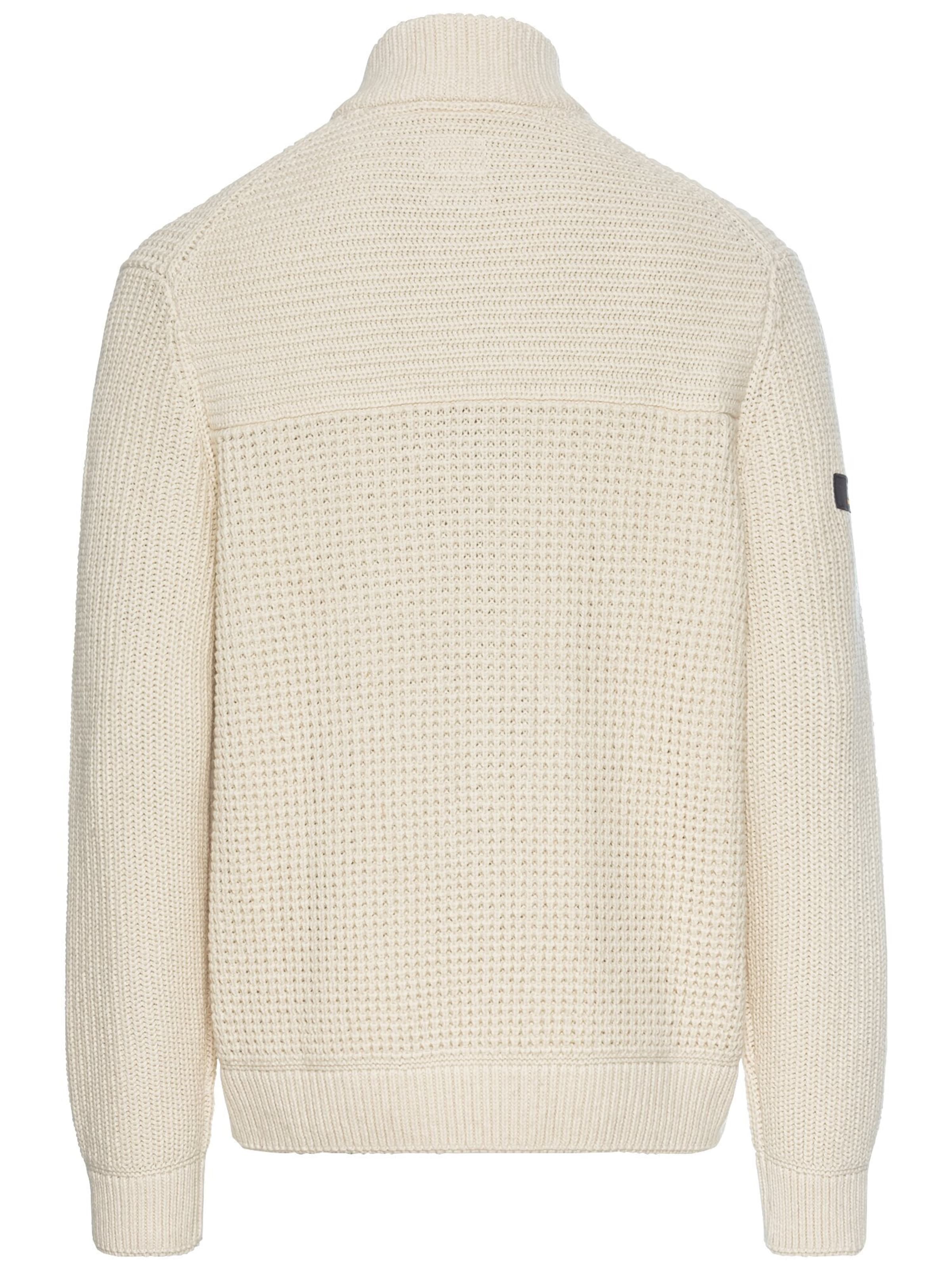 CAMEL ACTIVE Strickjacke mit verstecktem Reißverschluss in Beige