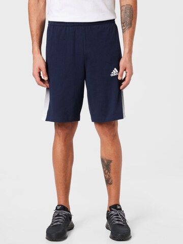 Regular Pantalon de sport 'Essentials Summer Lightweight French Terry -Dye' ADIDAS SPORTSWEAR en bleu : devant