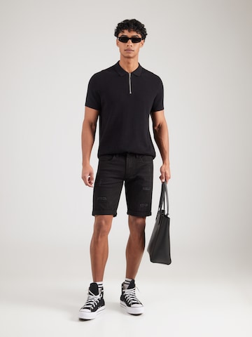 INDICODE JEANS Regularen Kavbojke 'Kaden Holes' | črna barva