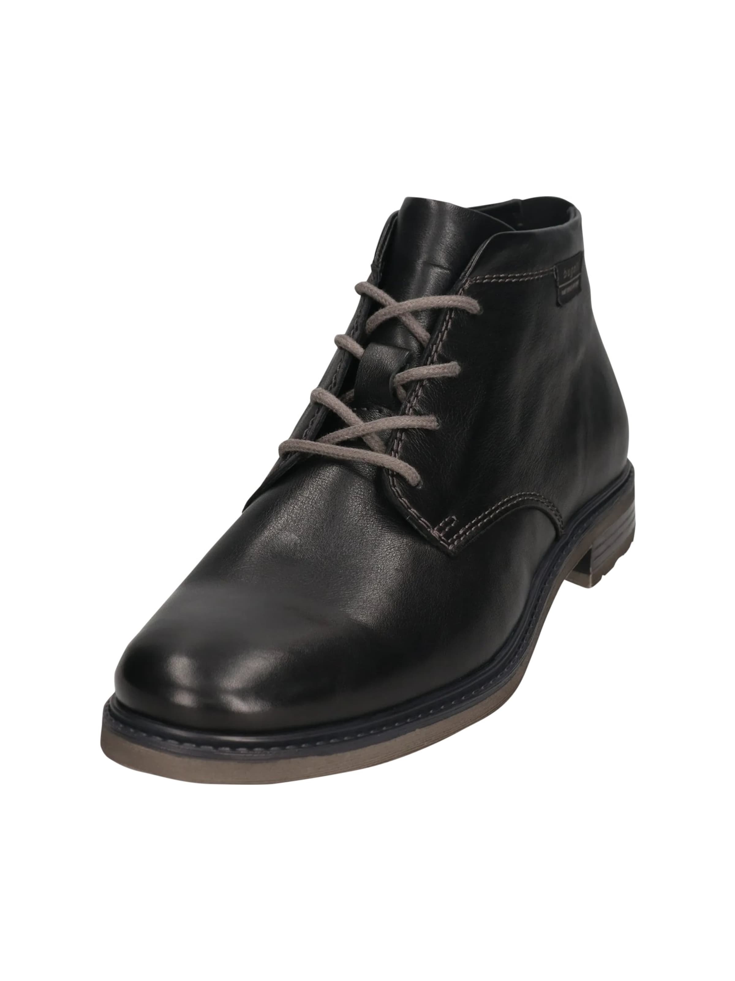 Bottes à lacets bugatti en noir : devant