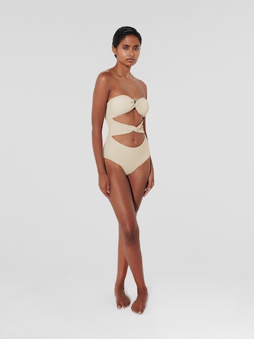 Karl Lagerfeld Swimsuit 'Dna Strapless' in Beige