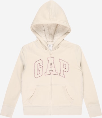 GAP Zip-Up Hoodie in White: front