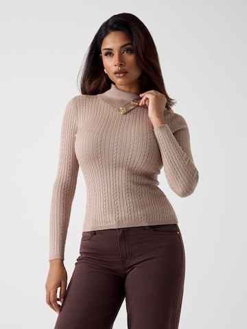 Pull-over GUESS en beige : devant