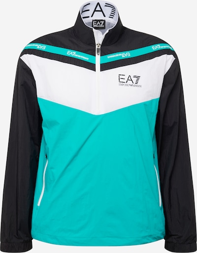 EA7 Emporio Armani Athletic Sweatshirt in Turquoise / Black / White, Item view