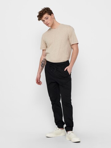 Only & Sons - Tapered Calças 'Linus' em preto