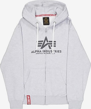 ALPHA INDUSTRIES Sweatjakke 'Basic' i grå: forside