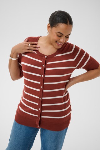 KAFFE CURVE - Casaco de malha 'KCLizzy' em castanho