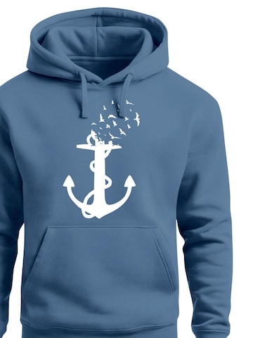 Neverless Sweatshirt 'Anker Vögel' in Blue