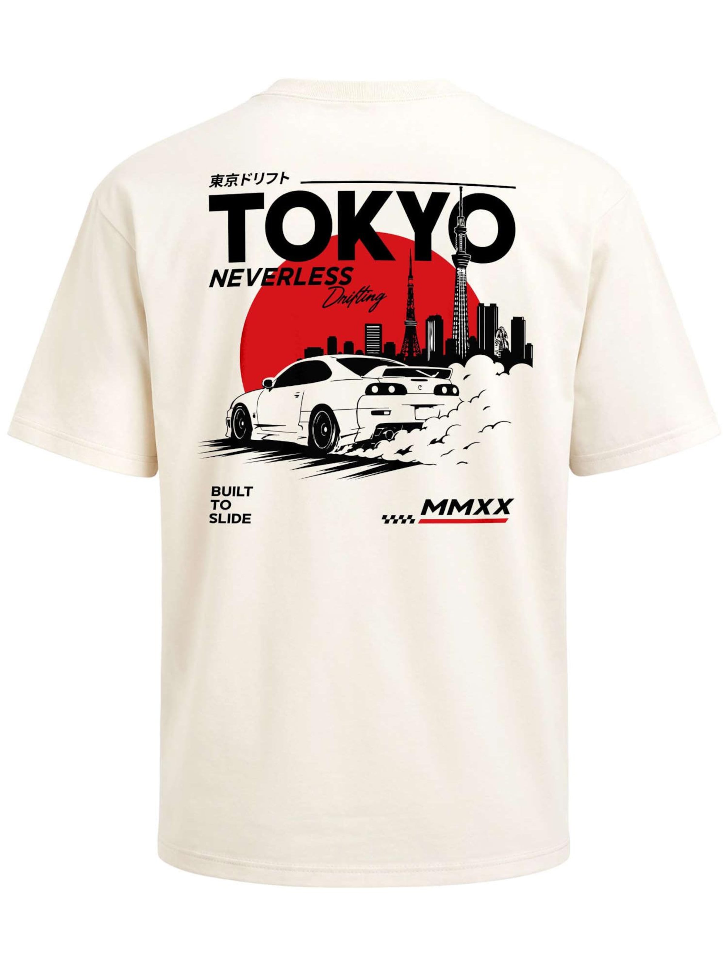 Neverless Shirt 'Tokyo Drift' in Beige: front
