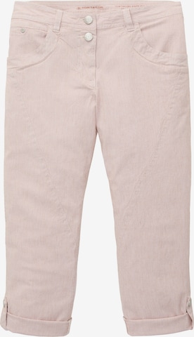 Coupe slim Pantalon TOM TAILOR en beige : devant