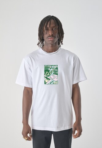 Cleptomanicx Shirt 'Gamer' in Wit: voorkant