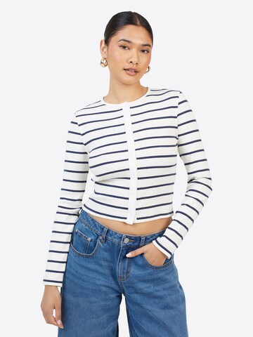 BRAVE SOUL Gebreid vest in Wit: voorkant