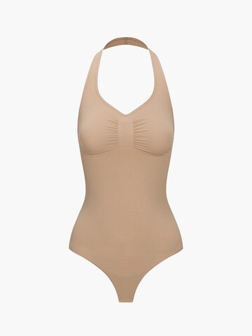 cfab (formerly creamy fabrics) Shapingbody 'Neckholder Shapewear mit String'‌‌‌‌‌‌‌‌‌‌ in Beige: Vorderseite
